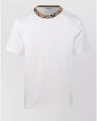 Burberry - Ryan Check Collar Crew Neck T Shirt - Lyst
