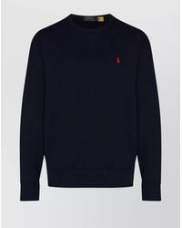 Polo Ralph Lauren - Logo Embroidered Crew Neck Cotton Sweatshirt - Lyst