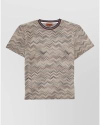 Missoni - Chevron Pattern Crew Neck Short Sleeve Shirt - Lyst
