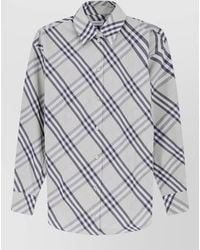 Burberry - Checked Cotton Long-Sleeve Shirt - Lyst