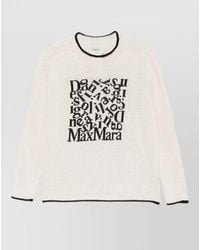 Max Mara - Linen Sweater Graphic Embroidery Crew Neck - Lyst