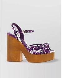 Dolce & Gabbana - Platform Sandals With Block Heel And Bow - Lyst