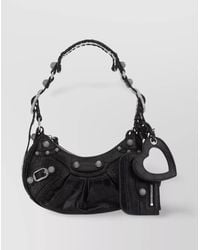 Balenciaga - Le Cagole Xs Leather Embossed Crocodile Effect Shoulder Bag - Lyst