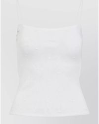 Jacquemus - Viscose Fine-Knit Square-Neck Spaghetti-Strap Draped-Back Top - Lyst