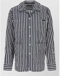 Dolce & Gabbana - Viscose Blend Shirt Collar Stripes Pockets - Lyst