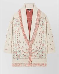 Alanui - Cashmere Linen Jacquard Belted Cardigan - Lyst