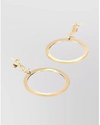 Saint Laurent - Brass Logo-Pendant Drop Earrings - Lyst