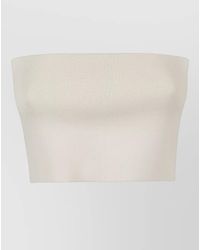 Liviana Conti - Viscose Bandeau Top Ribbed Strapless Design - Lyst