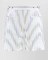 McQueen - Cotton Bermuda Shorts Striped Pockets Design - Lyst
