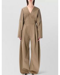 Thelatest - Drew Cotton Jumpsuit Long Sleeves Wide Leg - Lyst