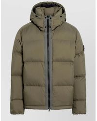 Stone Island - Hooded Jacket Elastic Cuffs Long Sleeves Quilted - Lyst