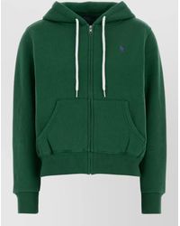 Polo Ralph Lauren - Hooded Cotton Blend Sweatshirt Front Pockets - Lyst