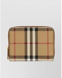 Burberry - Check Print Mini Wallet - Lyst