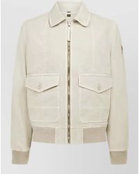 Belstaff - Jacket Buttoned Pockets Point Collar Ribbed Trims - Lyst