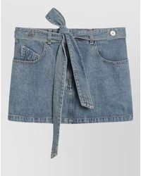 The Attico - Denim High-Rise Mini Skirt - Lyst