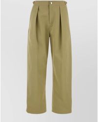 Burberry - Cotton Pleated Straight-Leg Trousers - Lyst