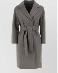 Max Mara - Virgin Wool Belted Short Coat - Lyst