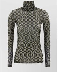 Dries Van Noten - Geometric Pattern Turtleneck Long Sleeve Sweater - Lyst