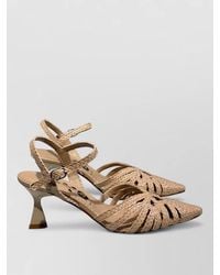 LA ROSE - Moritz Strappy Pointed Toe Kitten Pumps - Lyst