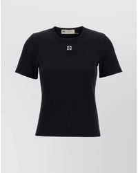 Tory Burch - Ribbed Top With Logo Patch - Lyst