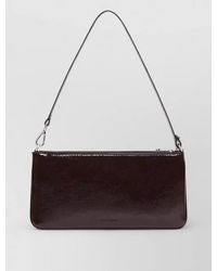 Courreges - Glossy Rectangular Shoulder Bag Zipped Pouch - Lyst