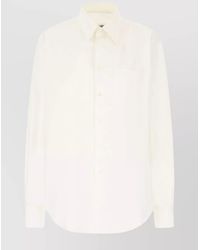 MM6 by Maison Margiela - Cotton Oversized Cutout Shirt - Lyst