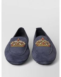 Dolce & Gabbana - Leather Crystal Embellished Loafers - Lyst