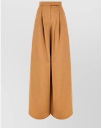 Max Mara - Wool Trousers With Back Pockets And Button Detail - Lyst