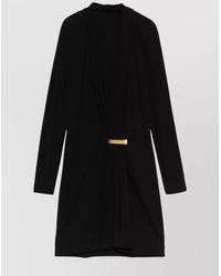 Tom Ford - Draped Detail V-Neck Mini Dress - Lyst