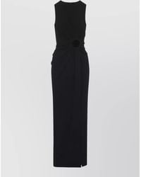 Sportmax - Saletta Long Dress Stretch Viscose Cutout - Lyst