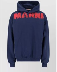 Marni - Cotton Logo Print Hoodie - Lyst