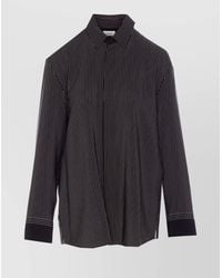 Saint Laurent - Silk Striped Long-Sleeve Shirt - Lyst