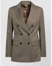 Max Mara - Double Breasted Tailored Jacket Front Pockets - Lyst