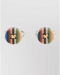 Paul Smith - Metal Button Stripe Earrings - Lyst