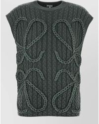 Loewe - Stretch Wool Oversized Vest Crew Neck - Lyst