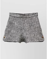 Versace - Virgin Wool Two-Tone Bouclé High-Rise Shorts - Lyst