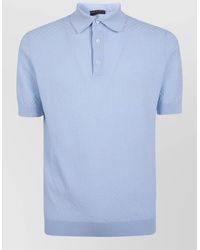 Filippo De Laurentis - Short Sleeve Cotton Polo Shirt - Lyst