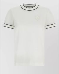 Brunello Cucinelli - Ribbed Trim Cotton Crew Neck T-Shirt - Lyst