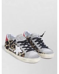 Golden Goose - Leopard-Print Leather Low-Top Sneakers - Lyst
