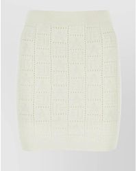Balmain - Mini Skirt With Elastic Waistband And Geometric Knit Pattern - Lyst