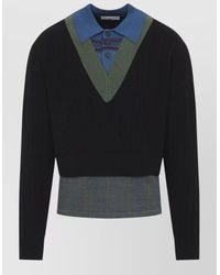 Dries Van Noten - Wool Cable-Knit V-Neck Long-Sleeve Sweater - Lyst
