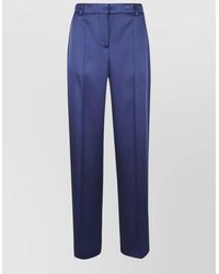 Stella McCartney - Satin Mid Rise Straight Wide Leg Pants - Lyst