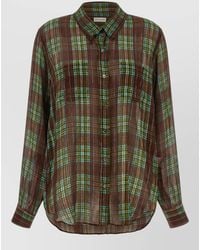 Dries Van Noten - Silk Checked Long-Sleeve Shirt - Lyst