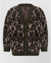 R13 - Mohair Wool Animal-Print V-Neck Cardigan - Lyst
