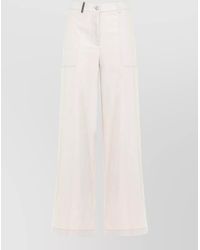 Peserico - Wide Leg Trousers Belt Loops Four Pockets - Lyst