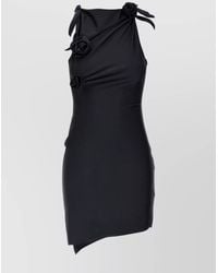 Coperni - Asymmetric Cutout Floral-Appliqué Mini Dress - Lyst