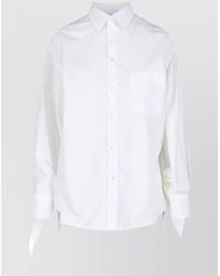 Balenciaga - Oversized Cotton Shirt With Knotted Cuffs - Lyst
