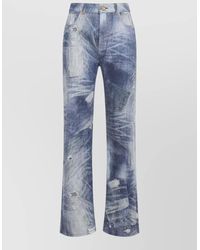 Roberto Cavalli - Printed High-Rise Flared Jeans - Lyst