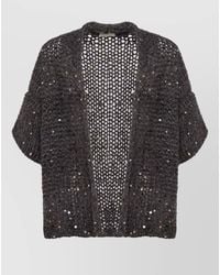 Panicale - Mohair Alpaca Short-Sleeve Cardigan - Lyst