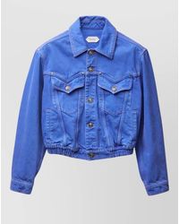 Versace - Cropped Jacket Buttoned Cuffs Chest Pockets - Lyst